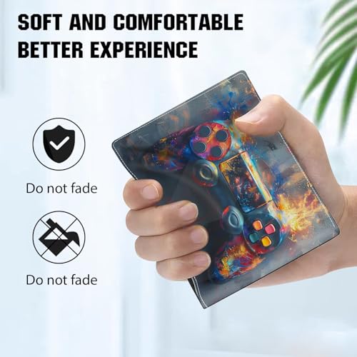 EXXBYELI Kids Wallet for Boys,Cool Boys Gaming Wallet for Kids Ages 8-10 9-12 11-15 with Credit Id Card Cash Holder Black Rfid Blocking Zipper For Teen Youth Guys Teenager Birthday Gifts Ideas - color: game-Retro handle blue
