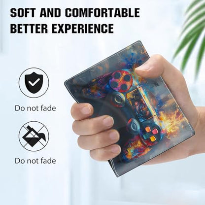 EXXBYELI Kids Wallet for Boys,Cool Boys Gaming Wallet for Kids Ages 8-10 9-12 11-15 with Credit Id Card Cash Holder Black Rfid Blocking Zipper For Teen Youth Guys Teenager Birthday Gifts Ideas - color: game-Retro handle blue