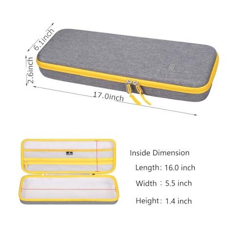 Tourmate Hard Storage Case for ASUS ROG Strix Scope II 96 Wireless Gaming Keyboard - Travel Case for RK ROYALKLUDGE RK98/RK96/N80/RK61,Aula F87/HERO 68/ S98 Pro(Only Box) (Linen Gray & Yellow) - color: Linen Gray & Yellow