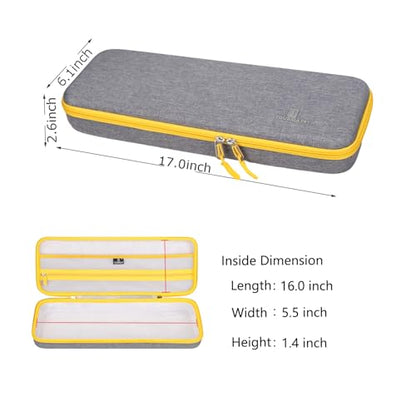 Tourmate Hard Storage Case for ASUS ROG Strix Scope II 96 Wireless Gaming Keyboard - Travel Case for RK ROYALKLUDGE RK98/RK96/N80/RK61,Aula F87/HERO 68/ S98 Pro(Only Box) (Linen Gray & Yellow) - color: Linen Gray & Yellow