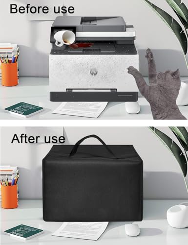 Printer Dust Cover Heavy Duty 600D Nylon Antistatic Waterproof Convenient Protective Case for HP Color Laserjet Pro MFP 3301fdw/4301fdw Wireless All-in-One Color Laser Office Printer ,Black