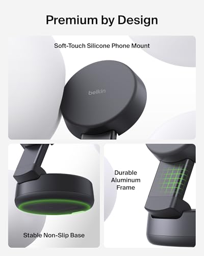 Belkin MagSafe Charger Compatible, 2-in-1 Wireless Charging Station, Qi2.2 25W Convertible Magnetic Charger for iPhone 17, Apple Watch Series 10, Google Pixel 10, and More (45W Adapter Included) - color: Black, style: 2 in 1