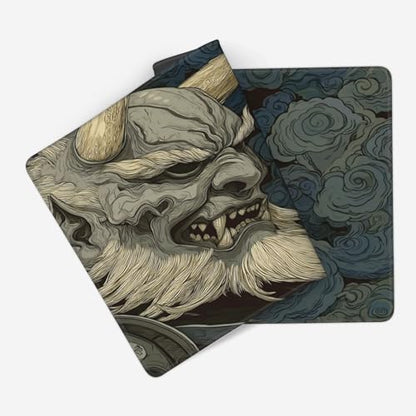 Large Japanese Mouse Pad, XXL Extended Gaming Keyboard Mat,Japanese Demon Mask Design,Waterproof Anti-Slip Rubber Base,Suitable for Gaming and Office use, Laptop Desk Protector 35.4 x 15.7 Inches - color: Samurai