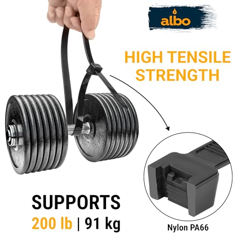 ALBO Black Zip Ties 20 Inch Plastic Cable Ties 100 Pack Tie Wraps Heavy Duty 200lb UV Resistant Nylon Wire Ties - size: 20" Black 100 Pack 200lb