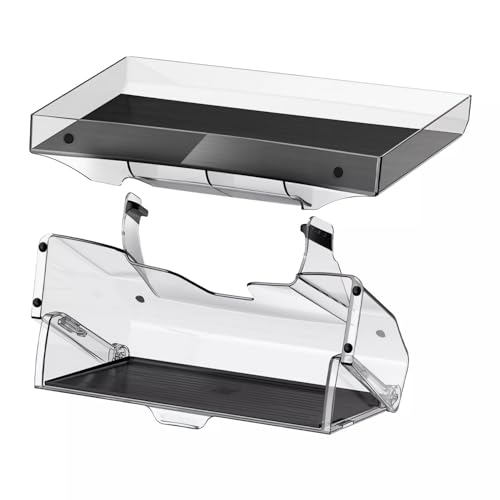 for 2020-2024 Tesla Model Y & 2017-2023 Model 3 - Hidden Center Console Organizer Tray, Tissue Holder, Open-Close Storage Shelf Box Under Dashboard Display (2-in-1, All Included) - style: 2-in-1, All Included