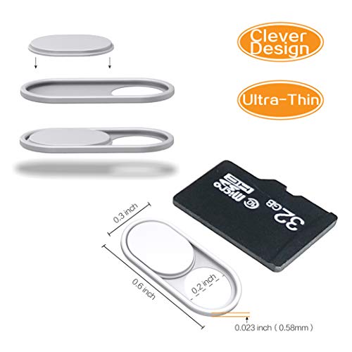 imluckies Metal Webcam Cover Slide, 0.023in Camera Cover for Laptop Computer, MacBook Pro/Air iMac iPad Tablet iPhone 8/7/6 Plus, Echo Show/Spot Web Camera Blocker Protect Your Privacy [2 Pack White] - color: White