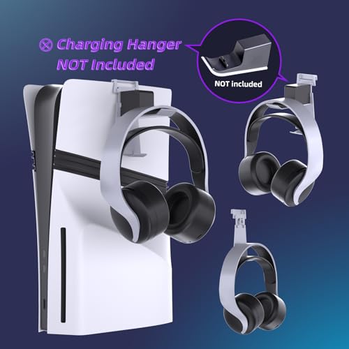 Charger Dock Compatible with PS Portal and PS5, PS5 Stand and Cooling Station with RGB LED Charging Dock, Edge Controller and Headset and Remote Holders - White - color: White