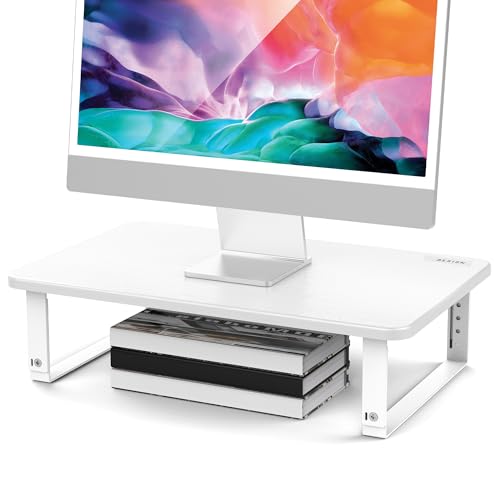 BESIGN MS01 Monitor Stand Riser, Height Adjustable Laptop Stand, Computer Monitor Stand for Monitor, Computer,Laptop,Printer (White) - color: White