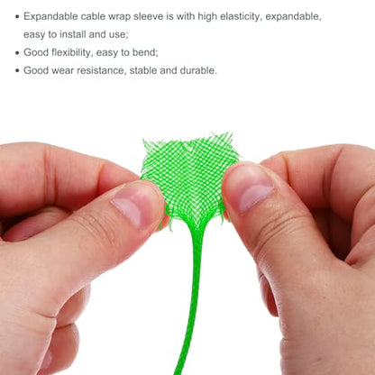 uxcell Expandable Sleeving, 1/4-inch 100ft Cable Sleeve, Green - color: Green, size: 1/4" x 100 Ft