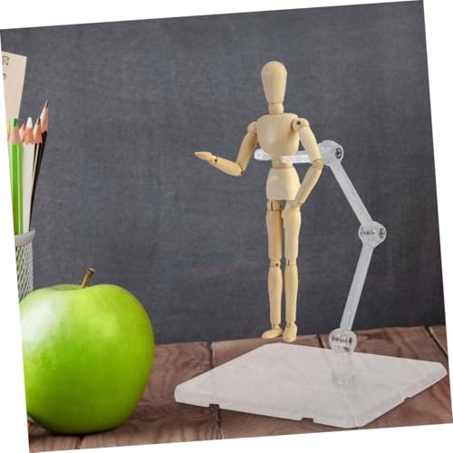 Yardwe Clear Figure Stand 2 Pack Action Figure Display Stand Base for Dolls Models and Collectibles Adjustable Angle Support Holder for Toy Display Easy Assembly