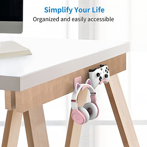 SOKUSIN Headphone Stand Headset Holder - Adhesive Gaming Earphones Hanger, Universal Desk Wall Mount Hook for All Headphone/Controller, Compatible with Beats, AirPods Max,Sony, JBL (Pink-2Pack) - color: Pink-2 Pack