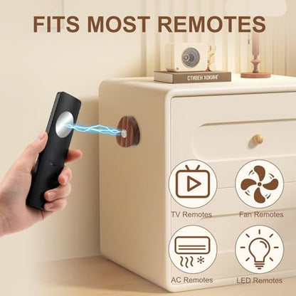 3 Pack Remote Control Holder, Upgraded Wood Magnetic Remote Control Wall Mount, No Drill Self-Adhesive TV Remote Holder for TV, Fan & Air Conditioner Remotes