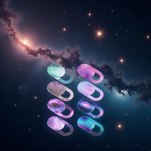 8Pcs Webcam Cover Slide, Starry Sky Laptop Camera Cover Slide Phone Camera Cover Ultra Thin Computer Camera Cover Slide Blocker Slider Privacy Security Protector for PC Pad Video Front Lens(ZS605)