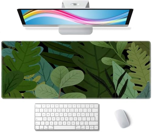 Desk Mat, Large Desk Pad Large Mouse Pad Cute Desk Accessories Home Office Essentials XL Desk Mat Desk Pad Mat for Keyboard Mouse Desk Pads On Top of Desks Computer Monstera Leaves - color: Monstera Leaves