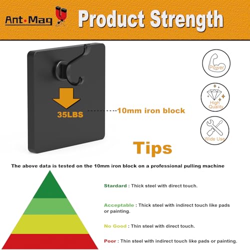 Ant Mag Magnetic Hooks Heavy Duty 140lbs Neodymium Magnet Wall Hooks for Hanging Coats Robes Backpacks Bags Hats Keys Mugs Cups Towels Pack of 4 - size: D1.65in Style1 4 Pack