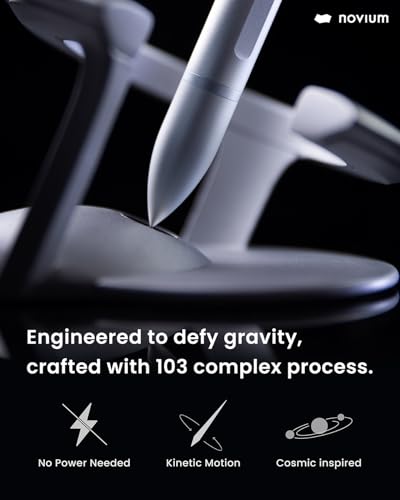 novium Hoverpen Interstellar - German-engineered Ballpoint Pen with Magnetic Features, Starlight Silver - color: Starlight Silver, style: Basic