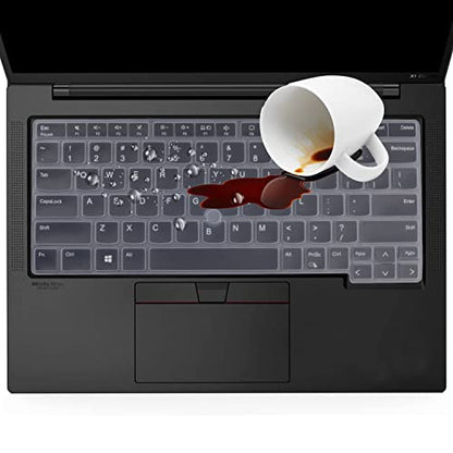 Keyboard Cover for 2024 2023 Lenovo Thinkpad x1 Carbon Gen 11/10 14", ThinkPad T14 T14s L14 P14s Gen 5/Gen 4/Gen 3, X1 Yoga Gen 8/7, E14 Gen 6/5 (Not Fit T14 L14 P14s Gen 2 1, E14 Gen 4/3) - color: Clear