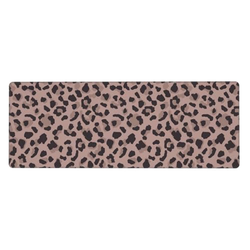 Brown Leopard Mouse Pad Large Gaming Mousepad Non-Slip Rubber Base Keyboard Mouse Mat for Laptop Keyboard Desktop 31.5 x 11.8 inch - color: Brown Leopard