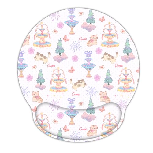 RICHEN Ergonomic Mouse Pad with Wrist Support,Non-Slip Rubber Base for Computer Laptop & Mac,Lightweight Rest for Home,Office & Travel (Cute Kitten) - color: Cute Kitten