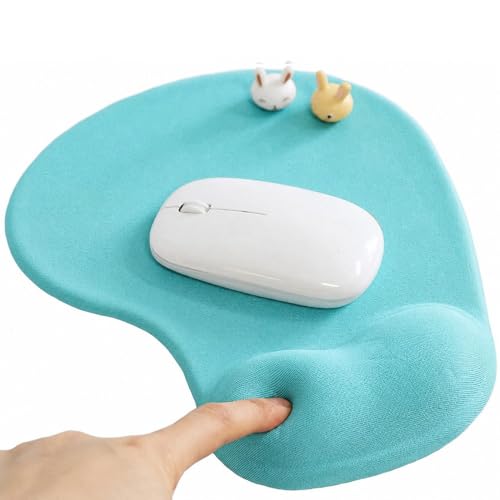 Office Mousepad with Gel Wrist Support - Ergonomic Gaming Desktop Mouse Pad Wrist Rest - Design Gamepad Mat Rubber Base for Laptop Computer -Silicone Non-Slip Special-Textured Surface (05LakeGreen) - color: 05LakeGreen