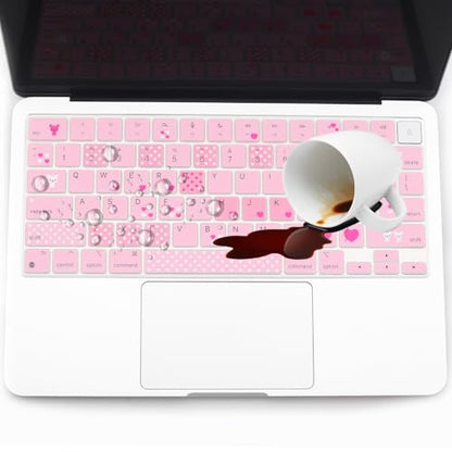 2 Pack Keyboard Cover for 2026 MacBook Neo 13" (Touch ID) & MacBook Pro 14"/16" M5-M1 Pro/Max, M5-M2 & MacBook Air 13"/15" M5-M1, Keyboard Protective Skin US Layout-Lovly - color: Lovly+TPU