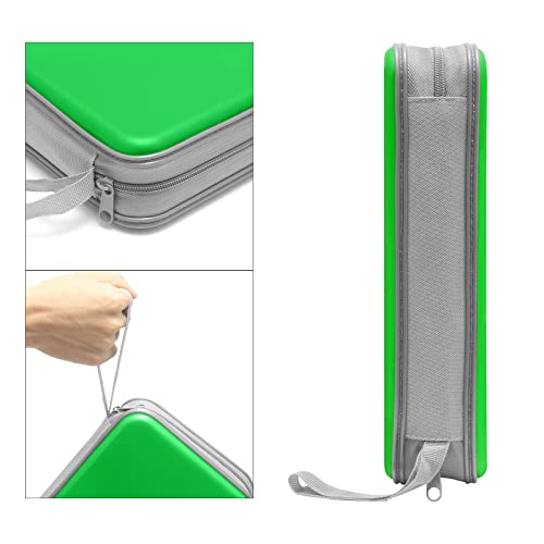 Siveit CD Case Holder, 80 Capacity CD/DVD Case Holders Wallet Hard Plastic CD DVD Disc Cases Storage Binder for Car Home Office Travel (Green) - color: Green