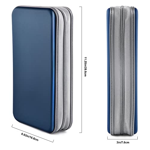 DVD Case, Bivisen CD Case Holder Wallet Binder 96 Capacity CD/DVD Cases Storage Holder Binder Organizer Wallet Book for Car Home Travel (Dark Blue) - color: Dark Blue