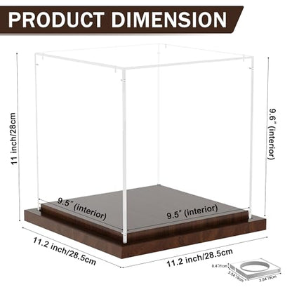 VGMiu Soccer Ball Display Case with Wood Base, Clear Acrylic Display Case Soccer Box with Removable Built-in Ball Holder for Autographed Balls, Sports Collectibles, Memorabilia Displays - size: Soccer Case
