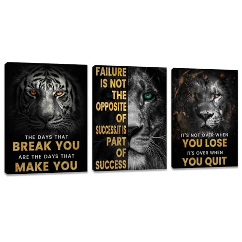 Motivational Office Wall Decor 3 Pieces Paintings Motivational PostersMotivational Wall Decor Prints Inspirational Canvas Wall Art Picture for Home Bedroom Living Room Decorations (60"Wx28"H) - color: Decor-14, size: 20 x 28 inch x 3pcs