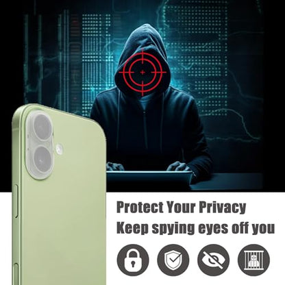 Camera Lens Cover Compatible for iPhone 16/16 Plus/17,Camera Lens Protector to Protect Privacy and Security,Strong Adhesive -2 Pack-Clear - size: 16/16 Plus/17