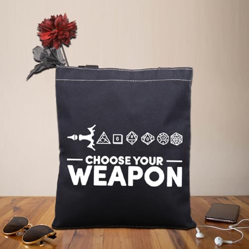 BDPWSS Choose Your Weapon Tote Bag Tabletop Role Playing Gamer Gift Dragons D20 RPG Gaming Gift