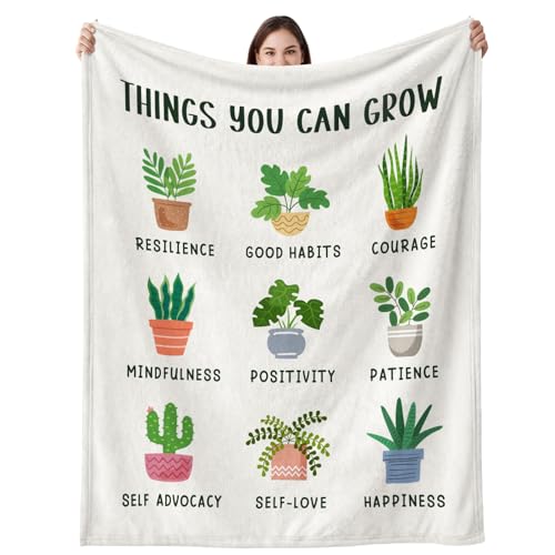 Mental Health Gifts for Women Men, Flannel Soft Inspirational Blanket Decor, Therapist Gift, Encouragement Meaningful Mindfulness Positive Uplifting Gifts for Women Men - 50" x 60" - color: Inspiration
