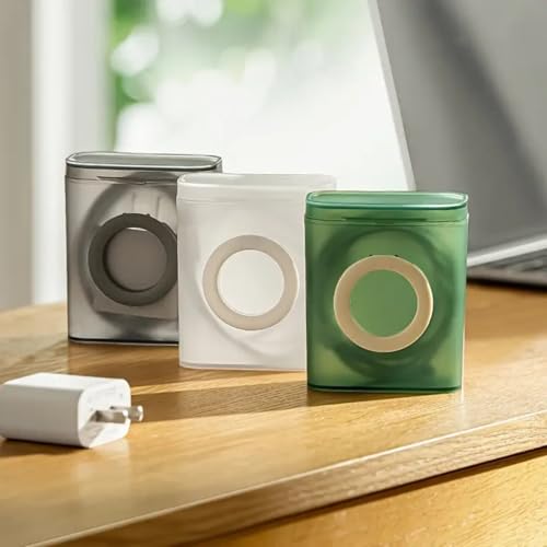 1Pc Portable Cable Organizer Box with Lid, Electronic Accessories Storage Case, Transparent Cable Storage Box - color: Green