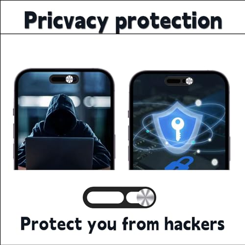 Webcam Cover Protector Protect Privacy and Security, Front Camera Cover, Camera CoverCompatible with iPhone 14Pro/14Pro Max/iPhone15/15Puls/15Pro/15Pro Max /16/16Plus/16Pro/16Pro Max (2PCS,Silver) - color: Silver