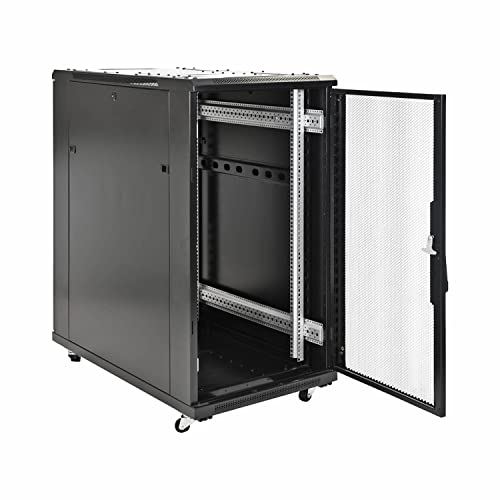 Aeons 22U Professional Network Server Rack Cabinet Enclosure 1000mm 39.5" Deep Computer Electronics Data Equipment Rack Vented Door Server-Depth Black (Pre-Assembled) - style: 22U-44"D-24"W [Vented]
