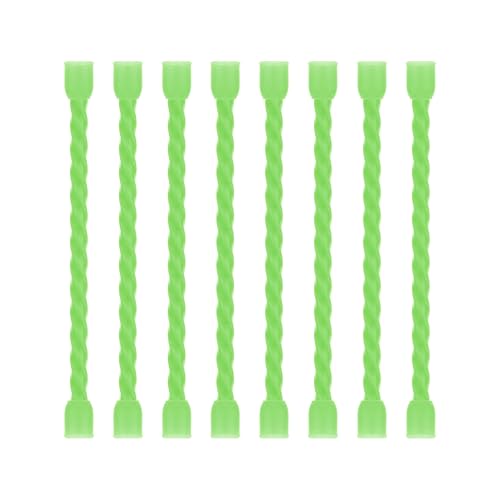 8Pcs 3-inch Silicone Cable Ties Reusable Steel-Core Silicone Twist Colorful Cable Tie Straps for Bundling and Organizing, Bendable Holder Strap for Indoor and Out All Purpose, Bright Green - color: Bright Green, size: 3 Inch