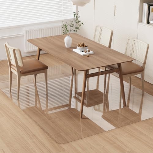 Area Floor Mat for Home, 5'×7' Large Transparent No Slip Waterproof Vinyl Area Rug, Spill Resistant Hard Floor Protector Cover for Kitchen, Easy Clean Splat Mat for Under High Chair - color: Transparent, size: 5' x 7' (Rectangular)