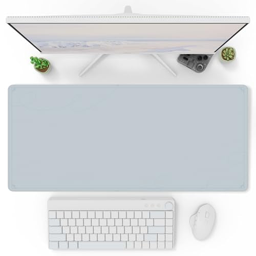 Pixio Mouse Pads - 36 x 16 inch XXL Caligraphy Blue Multifunctional Large Desk Mats for Gaming, Office, Desktop Anti-Slip Waterproof Washable Computer Mouse Mat - color: Blue Caligraphy
