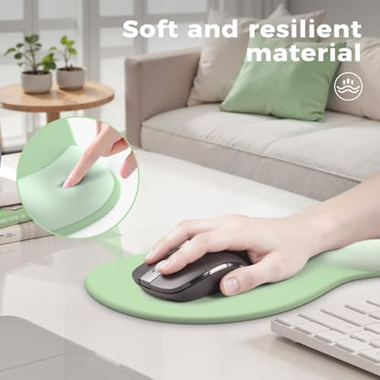 iCasso Keyboard Wrist Rest,Ergonomic Mouse Pad with Wrist Support,Acrylic Clear Keyboard Stand for Desktop,Non-Slip Mousepad Set for Office Home Gaming (Green) - color: Green