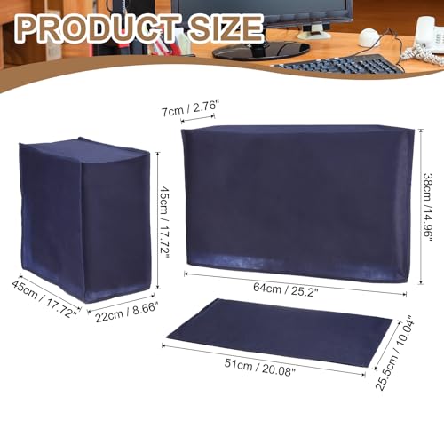 PATIKIL Computer Dust Cover Set, 27" Monitor Keyboard and Host PC Dust Proof Computer Protection Case for Desktop PC CPU Protector - 3Pcs (Blue) - size: 27"