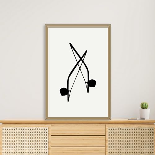 (unframed) Wall Art Print Of Berimbau, Capoeira, Brail, Instrument, Marcial Arts 2 - Eco-friendly Poster, Custom Decor For Home, Office, Bedroom, Bath Room, Living Room, (10x8 IN) - 102238BL - color: BLACK, size: 8x10 Inch