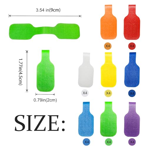 32 Pcs Cable Labels, Write On Cord Labels Tags for Electronics, Wire Markers Electrical, Reusable Large Size Plastic Label for Charging Cords Management and Identification (8 Colors)