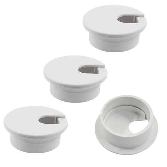 Piutouyar 4 Pcs 1-3/8 Inch White Desk Grommet, Plastic Cable Hole Cover Desk Wire Cord Organizer for Office Equipment, Computer Table - color: White, size: 1-3/8 Inch