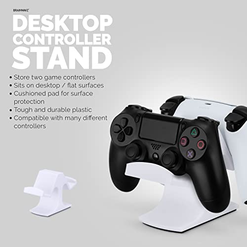 Dual Game Controller Desktop Holder Stand - Universal Design for Xbox ONE, PS5, PS4, PC, Steelseries, Steam & More, Reduce Clutter UGDS-03 (White) - color: UGDS-03 White