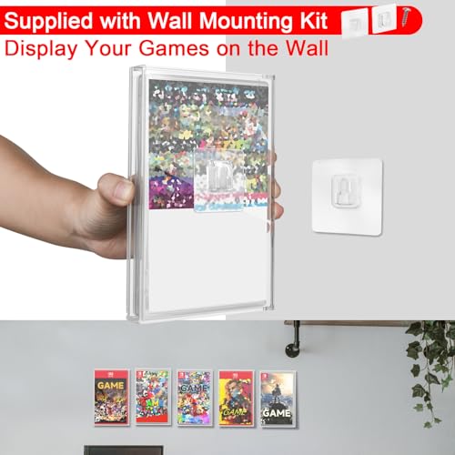 Clear Acrylic Game Protective Case for Switch 1 & 2 Games | 3mm Thick Dustproof Wall Storage Holder, Display Case for Switch Game, Pack of 1