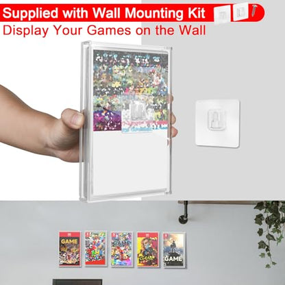 Clear Acrylic Game Protective Case for Switch 1 & 2 Games | 3mm Thick Dustproof Wall Storage Holder, Display Case for Switch Game, Pack of 1