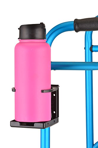 NOVA Cup Holder for Walker, Rollator, Transport Chair, Wheelchairs – Universal Fit on Round Tube Only, Adjustable & Foldable Drink Holder (Pack of 2) - size: 1 Count (Pack of 2)