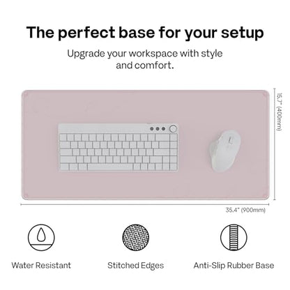 Pixio Mouse Pads - 36 x 16 inch XXL Caligraphy Pink Multifunctional Large Desk Mats for Gaming, Office, Desktop Anti-Slip Waterproof Washable Computer Mouse Mat - color: Pink Caligraphy