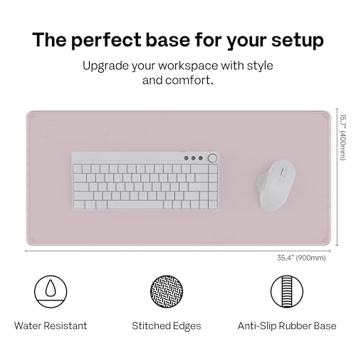 Pixio Mouse Pads - 36 x 16 inch XXL Caligraphy Pink Multifunctional Large Desk Mats for Gaming, Office, Desktop Anti-Slip Waterproof Washable Computer Mouse Mat - color: Pink Caligraphy