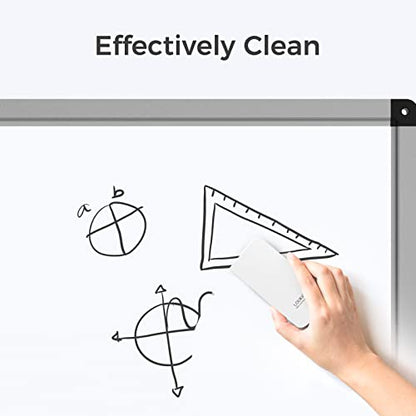 loukin Magnetic Dry Erase Eraser, Whiteboard Eraser, Glass Board Remover, 3.4 fl oz Whiteboard Cleaner Included, for Classroom, Home and Office Use (White) - color: White-1 Pack